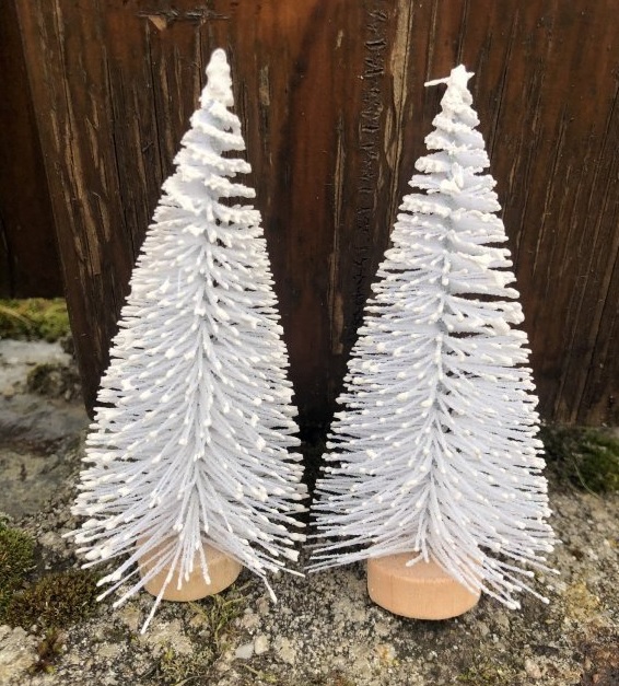 Vánoční dekorace stromeček bílý 2 ks